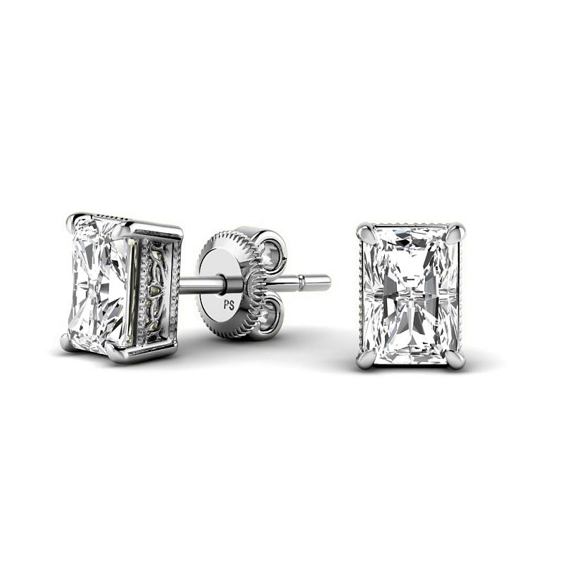 0.60-5.00 CT Radiant Cut Lab Grown Diamonds - Stud Earrings - Primestyle.com