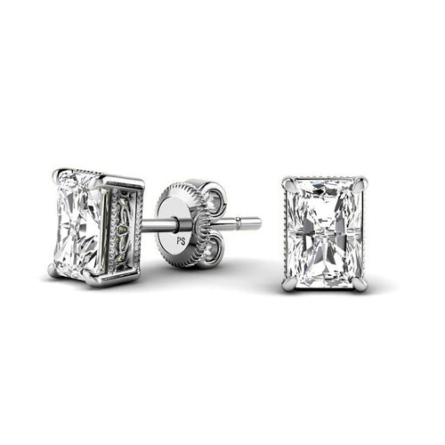 0.60 - 5.00 CT Radiant Cut Lab Grown Diamonds - Stud Earrings - Primestyle.com