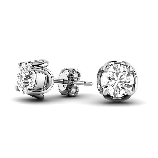 0.60-5.00 CT Round Cut Lab Grown Diamonds - Stud Earrings