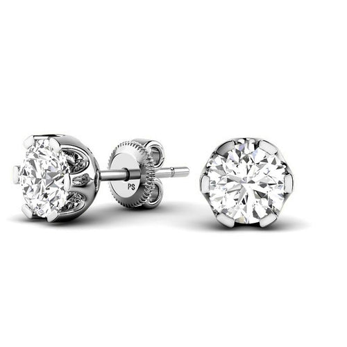 0.60 - 5.00 CT Round Cut Lab Grown Diamonds - Stud Earrings - Primestyle.com