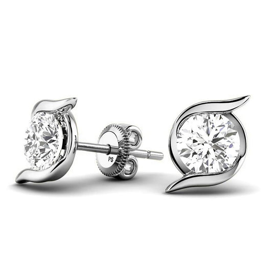 0.60-5.00 CT Round Cut Lab Grown Diamonds - Stud Earrings