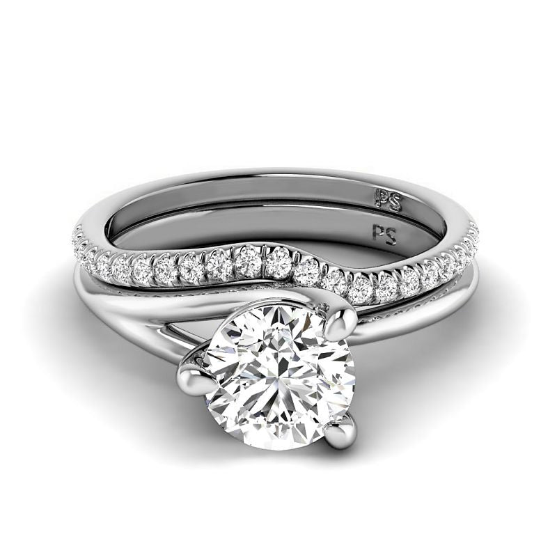 0.65-3.15 CT Round Cut Lab Grown Diamonds - Bridal Set - Primestyle.com