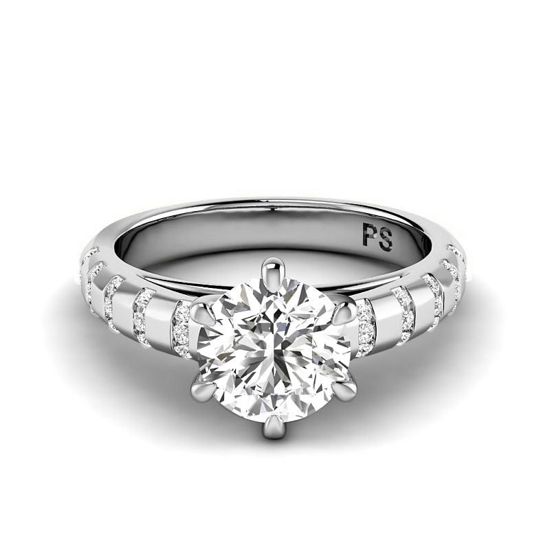 0.65-3.15 CT Round Cut Lab Grown Diamonds - Engagement Ring - Primestyle.com