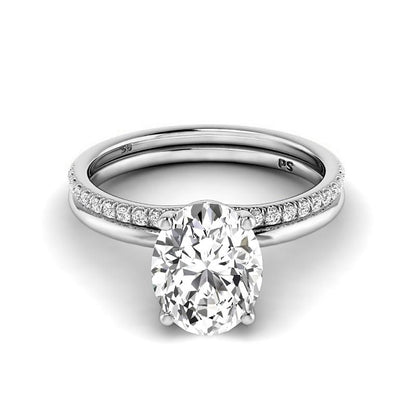 0.65-3.15 CT Round &amp; Oval Cut Lab Grown Diamonds - Bridal Set - Primestyle.com