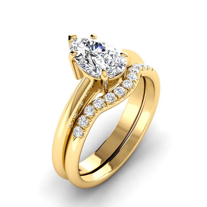 0.65-3.15 CT Round &amp; Pear Cut Lab Grown Diamonds - Bridal Set - Primestyle.com