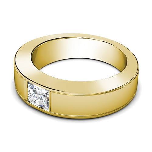 0.65 CT Princess Cut Diamonds - Mens Wedding Band - Primestyle.com