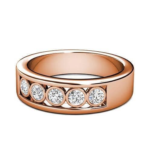 0.65 CT Round Cut Diamonds - Mens Wedding Band - Primestyle.com