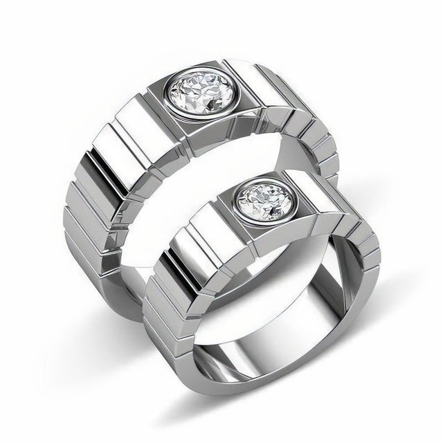 0.65 CT Round Cut Natural Diamonds - Wedding Sets