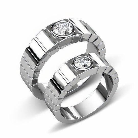 0.65 CT Round Cut Diamonds - Wedding Set