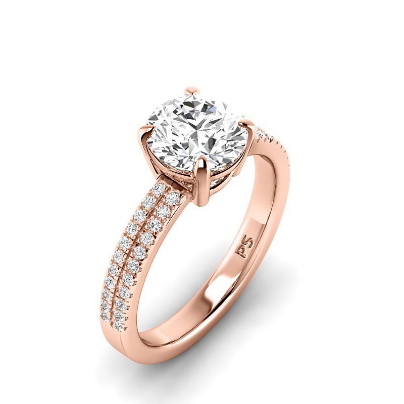 0.70-3.20 CT Round Cut Lab Grown Diamonds - Engagement Ring - Primestyle.com