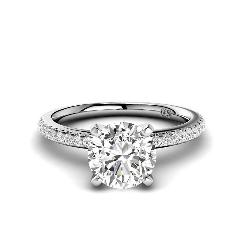 0.70-3.20 CT Round Cut Lab Grown Diamonds - Engagement Ring - Primestyle.com