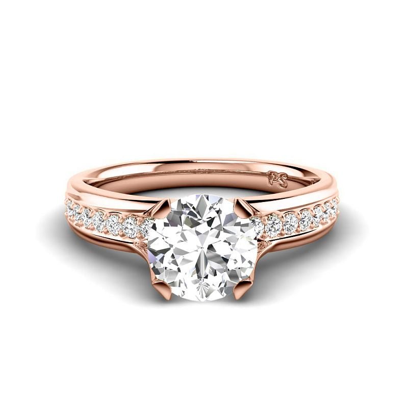 0.70-3.20 CT Round Cut Lab Grown Diamonds - Engagement Ring - Primestyle.com