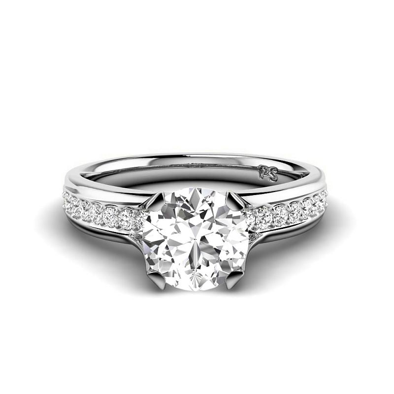 0.70-3.20 CT Round Cut Lab Grown Diamonds - Engagement Ring - Primestyle.com