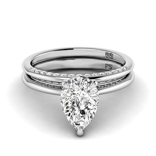 0.70-3.20 CT Round & Pear Cut  Lab Grown Diamonds - Bridal Set