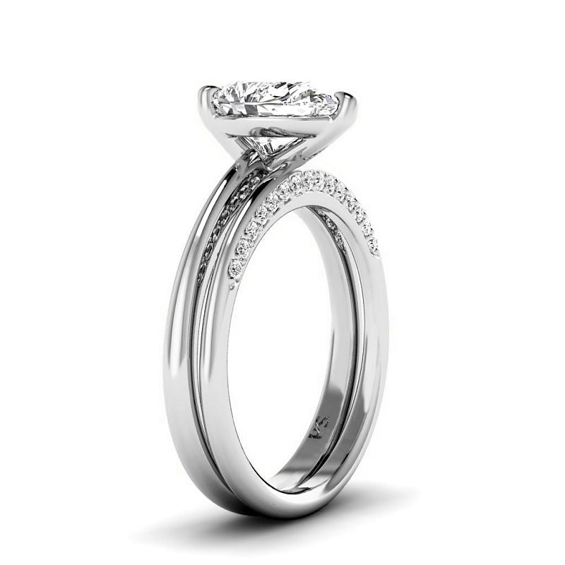 0.70-3.20 CT Round &amp; Pear Cut Lab Grown Diamonds - Bridal Set - Primestyle.com