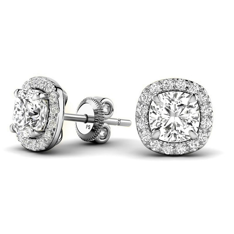 0.70-5.10 CT Round &amp; Cushion Cut Lab Grown Diamonds - Stud Earrings - Primestyle.com