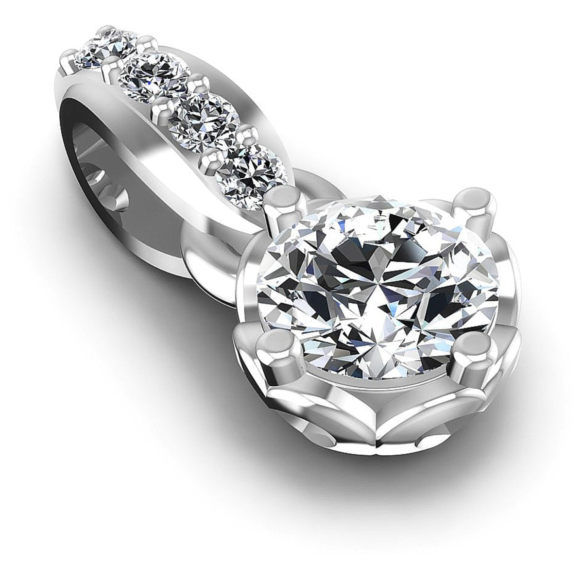0.70 CT Round Cut Diamonds - Fashion Pendant - Primestyle.com