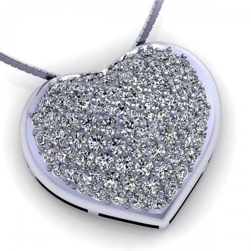 0.70 CT Round Cut Diamonds - Heart Pendant - Primestyle.com