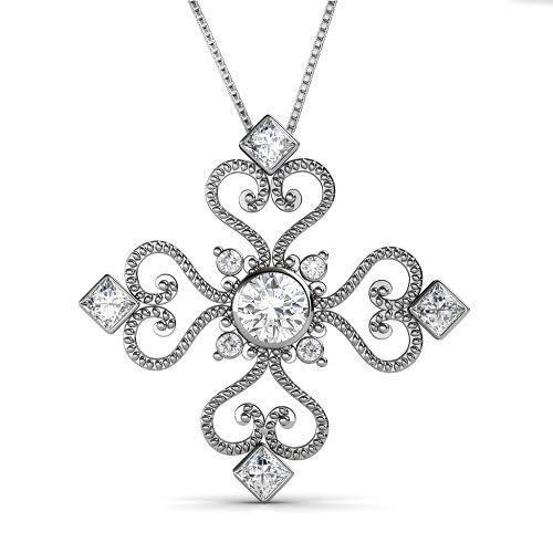 0.70 CT Princess & Round Cut Natural Diamonds - Diamond Pendants
