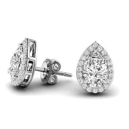 0.72-5.12 CT Round &amp; Pear Cut Lab Grown Diamonds - Stud Earrings - Primestyle.com