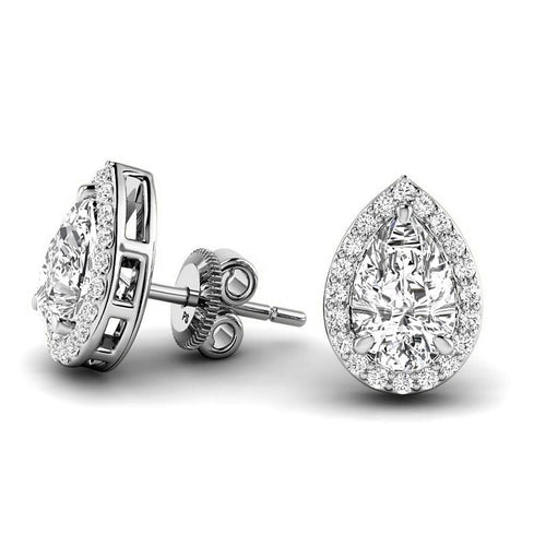 0.72 - 5.12 CT Round & Pear Cut Lab Grown Diamonds - Stud Earrings - Primestyle.com