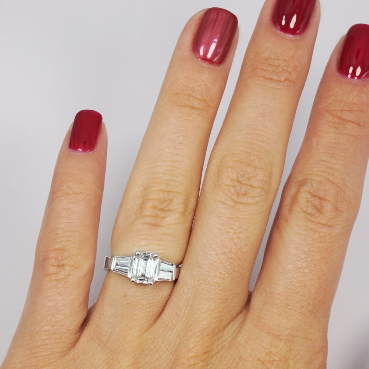 0.75-1.90 CT Taper &amp; Emerald Cut Diamonds - Engagement Ring - Primestyle.com