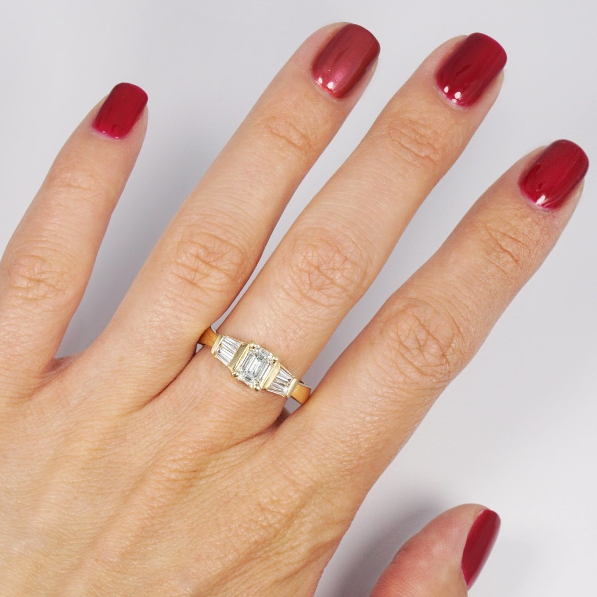 0.75-1.90 CT Taper &amp; Emerald Cut Diamonds - Engagement Ring - Primestyle.com