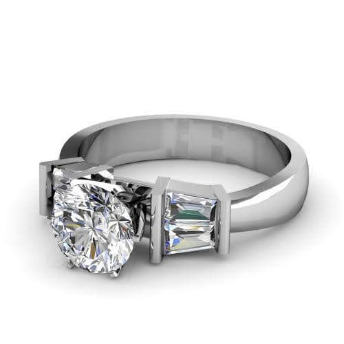 0.75-1.90 CT Taper &amp; Round Cut Diamonds - Engagement Ring - Primestyle.com