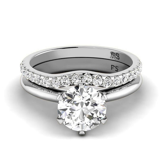 0.75-3.25 CT Round Cut Lab Grown Diamonds - Bridal Set