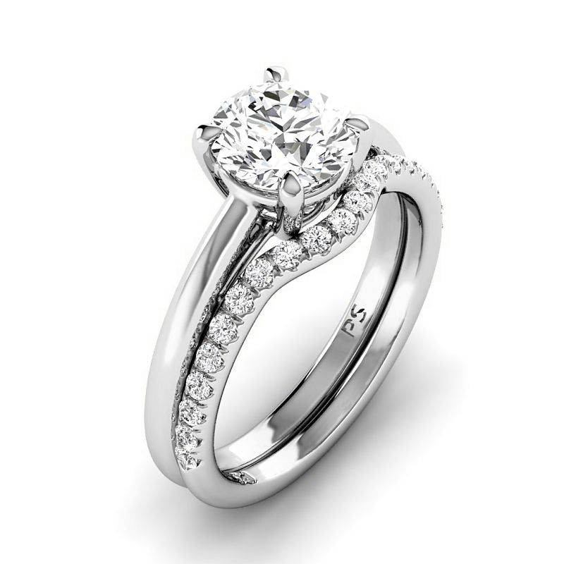 0.75-3.25 CT Round Cut Lab Grown Diamonds - Bridal Set - Primestyle.com