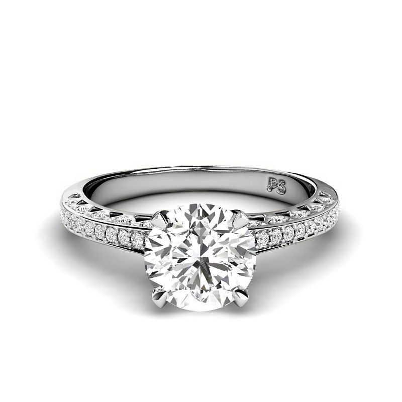 0.75-3.25 CT Round Cut Lab Grown Diamonds - Engagement Ring - Primestyle.com