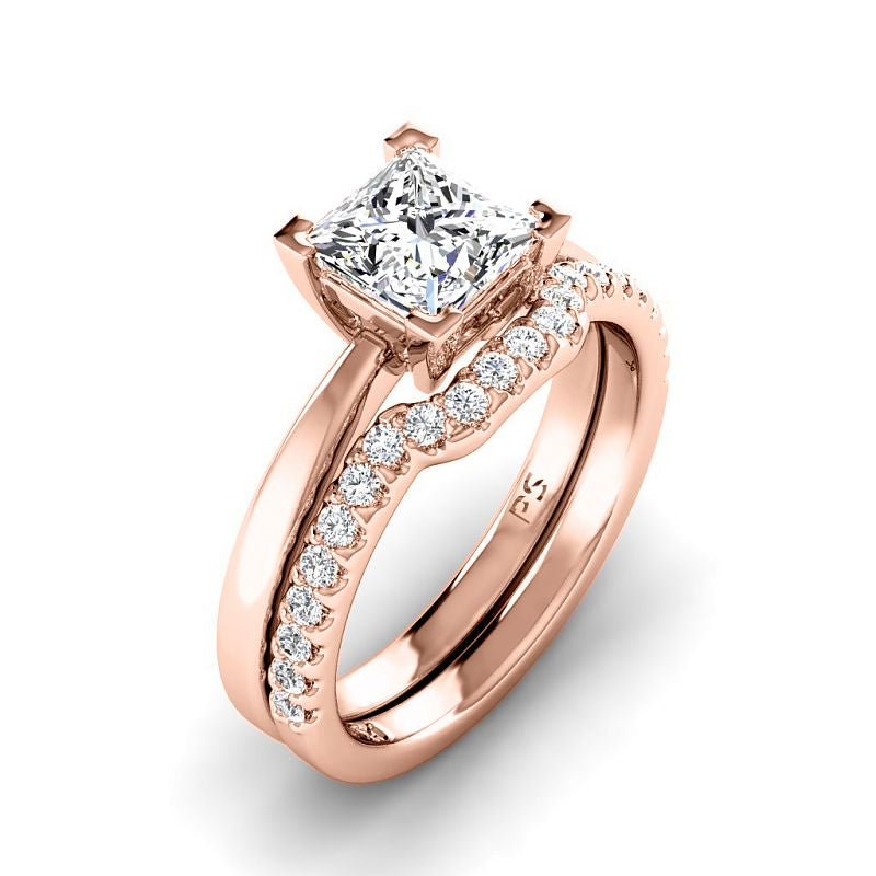 0.75-3.25 CT Round &amp; Princess Cut Lab Grown Diamonds - Bridal Set - Primestyle.com
