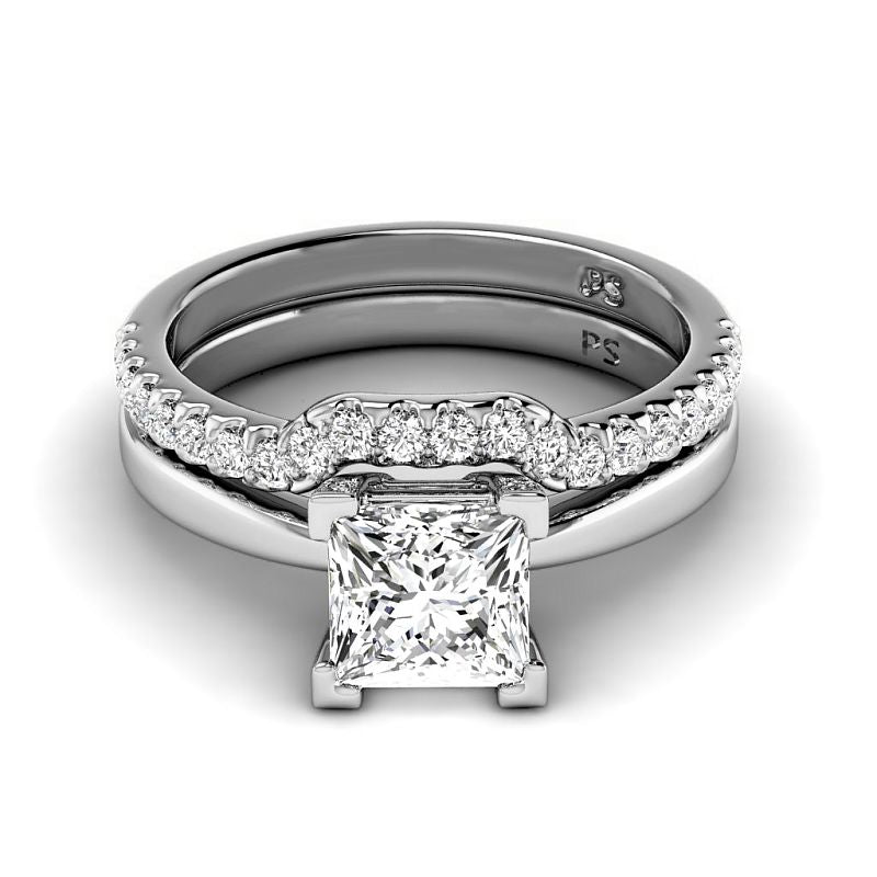 0.75-3.25 CT Round &amp; Princess Cut Lab Grown Diamonds - Bridal Set - Primestyle.com