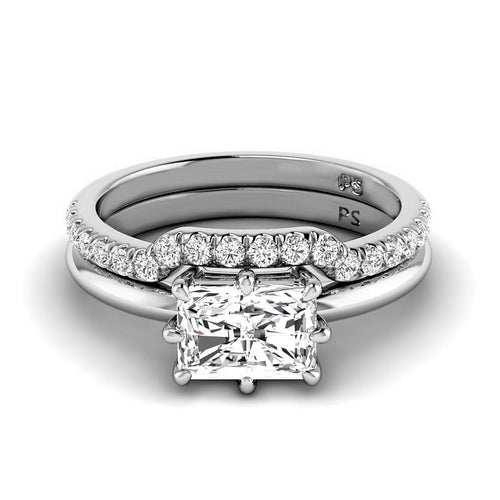 0.75-3.25 CT Round & Radiant Cut Lab Grown Diamonds - Bridal Set - Primestyle.com