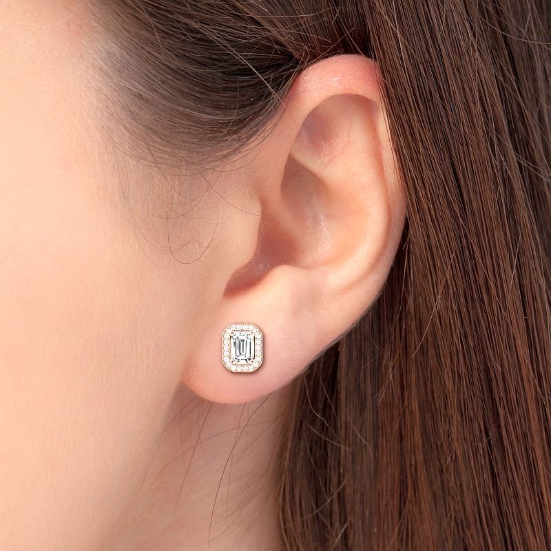 0.75-5.15 CT Round &amp; Emerald Cut Lab Grown Diamonds - Stud Earrings - Primestyle.com