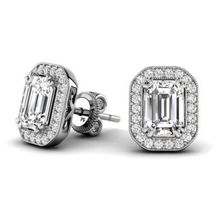 0.75 - 5.15 CT Round & Emerald Cut Lab Grown Diamonds - Stud Earrings - Primestyle.com