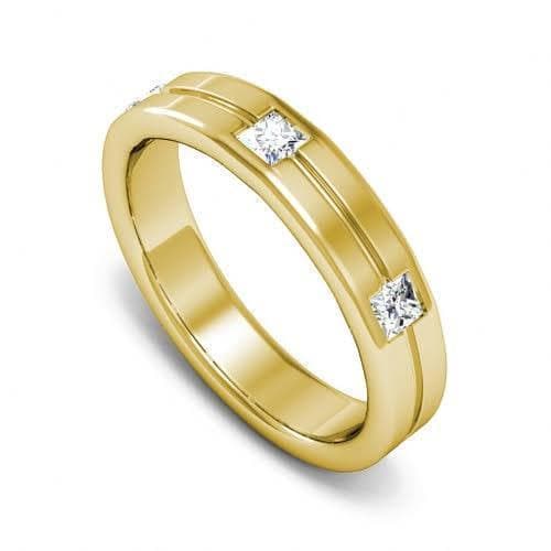 0.75 CT Princess Cut Diamonds - Mens Wedding Band - Primestyle.com