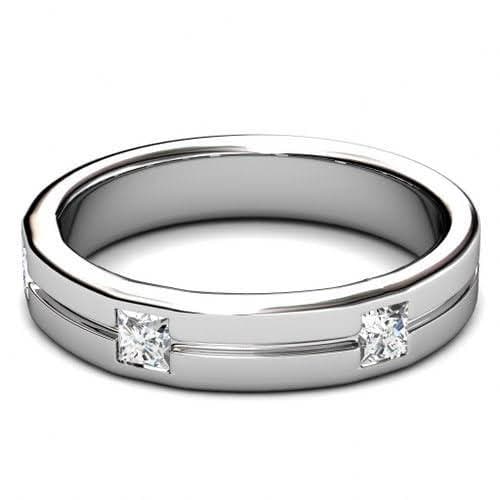 0.75 CT Princess Cut Diamonds - Mens Wedding Band - Primestyle.com