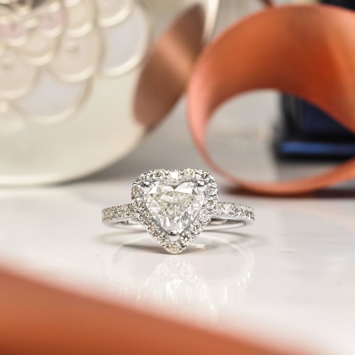 0.80-1.95 CT Round &amp; Heart Cut Diamonds - Engagement Ring - Primestyle.com