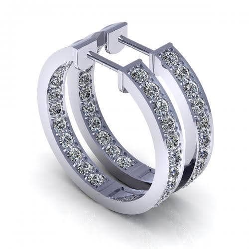 0.80-2.00 CT Round Cut Natural Diamonds - Diamond Earrings
