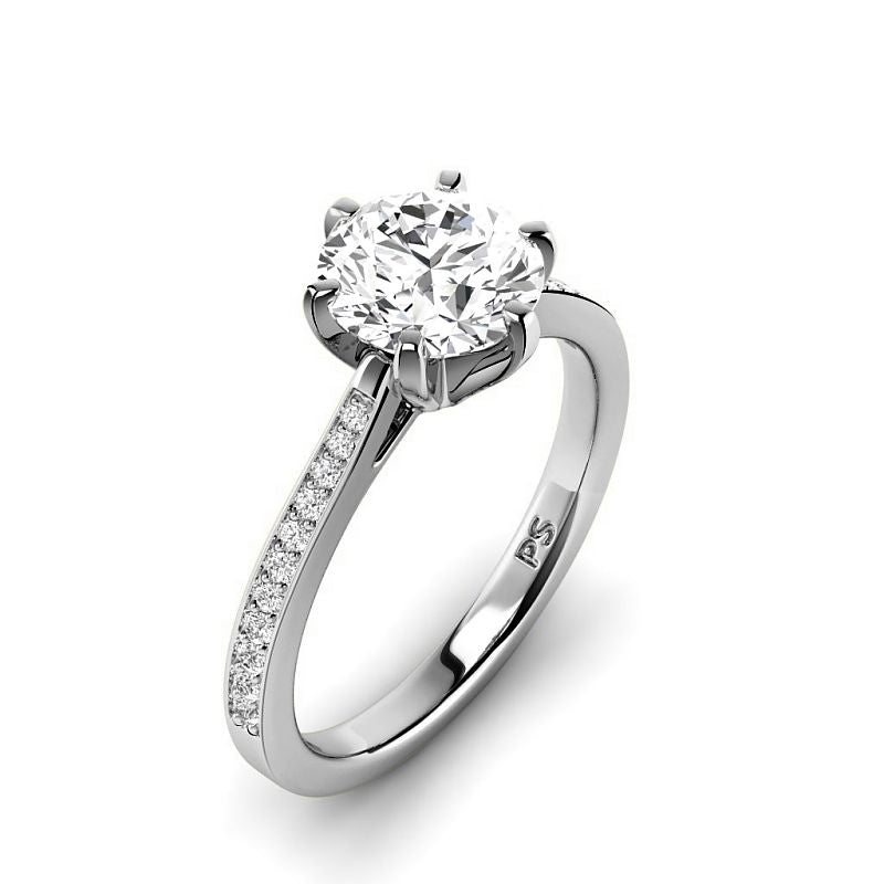 0.80-3.30 CT Round Cut Lab Grown Diamonds - Engagement Ring - Primestyle.com