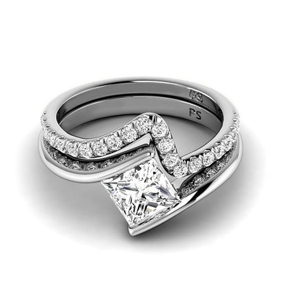 0.80-3.30 CT Round &amp; Princess Cut Lab Grown Diamonds - Bridal Set - Primestyle.com