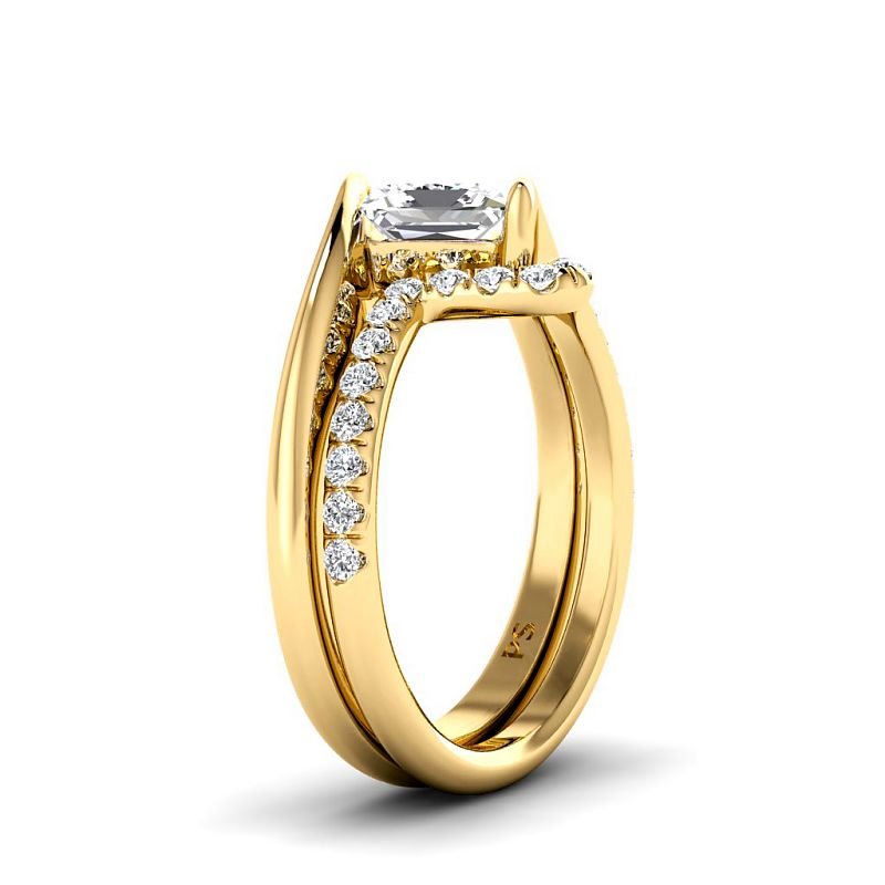 0.80-3.30 CT Round &amp; Princess Cut Lab Grown Diamonds - Bridal Set - Primestyle.com