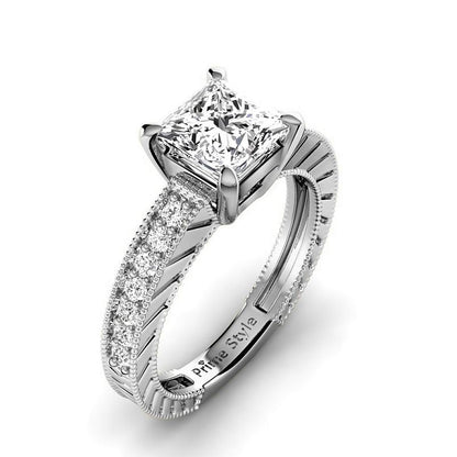 0.80-3.30 CT Round &amp; Princess Cut Lab Grown Diamonds - Engagement Ring - Primestyle.com