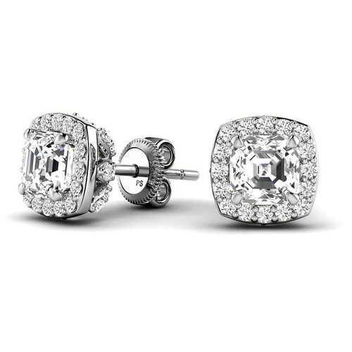 0.80 - 5.20 CT Round & Ascher Cut Lab Grown Diamonds - Stud Earrings - Primestyle.com