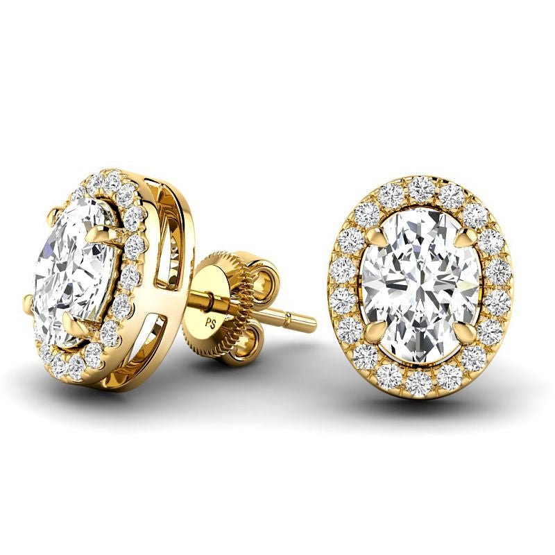 0.80-5.20 CT Round &amp; Oval Cut Lab Grown Diamonds - Stud Earrings - Primestyle.com