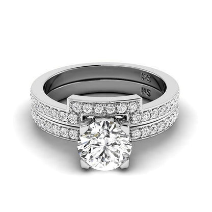 0.85-3.35 CT Round Cut Lab Grown Diamonds - Bridal Set - Primestyle.com