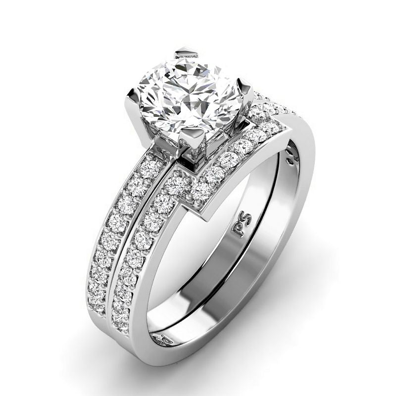 0.85-3.35 CT Round Cut Lab Grown Diamonds - Bridal Set - Primestyle.com