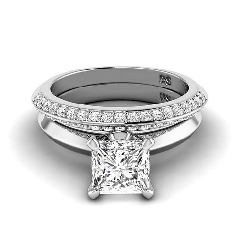 0.85 - 6.35 CT Princess & Round Cut Diamonds - Bridal Set - Primestyle.com