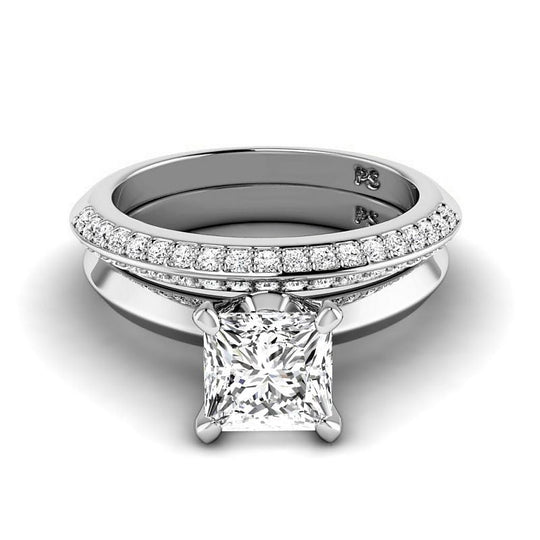 0.85-3.35 CT Round & Princess Cut Lab Grown Diamonds - Bridal Set